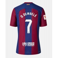 Fotbalové Dres Barcelona Ousmane Dembele #7 Domácí 2023-24 Krátký Rukáv